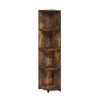 Furinno Econ 4-Tier Corner Shelf Bookcase, Bookshelf, Amber Pine