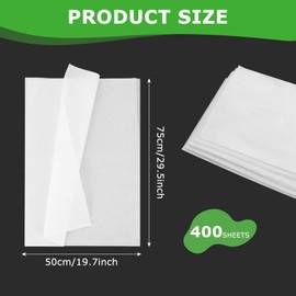 LDXDRU 400Pcs White Tissue Paper Bulk, 20" x 30" Acid Free Tissue Paper, Unbuffered Archival Gift Wrap Papers for Packaging Clothes Textiles Cups Long Term Storage Wrap
