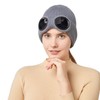 ANCEER Women's Knitted Beanie Hat with Removable Protective Glasses, Windproof,
