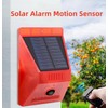 Lancoon Solar Alarm Strobe Light with Remote Control Motion Sensor