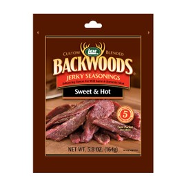 LEM Products Backwoods Sweet & Hot Jerky Seasoning, Ideal for Wild Game and Domestic Meat, Seasons Up to 5 Pounds of Meat, 5.8 Ounce Packet with Pre-Measured Cure Packet Included