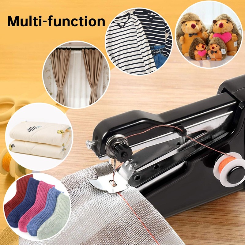 Handheld sewing machine, beginner's sewing kit with storage, two power