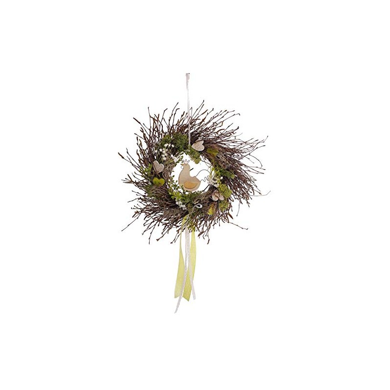 Door Wreath with Artificial Gypsophila Chicken and Hearts CreaFlor Home