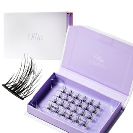 Ollio Single Glue-Free Partial False Eyelashes, 24 Bundles Set, Korean Cosmetics (Spiky XL, 10mm (5 Bundles))
