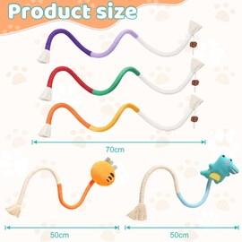 DAVBNM 5 Pack Catnip Toys for Indoor Cats, 70cm Interactive Cat Rope Toys, Snaky Rope Toys with Gall Fruit for Cat Playing Chewing Teeth-Cleaning