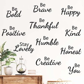 Inspirational Wall Decals Quotes Motivational Sayings Wall Stickers Positive Quotes Lettering Wall Decor Stickers for Home Bedroom Library School Classroom Office Family Wall Art Decoration