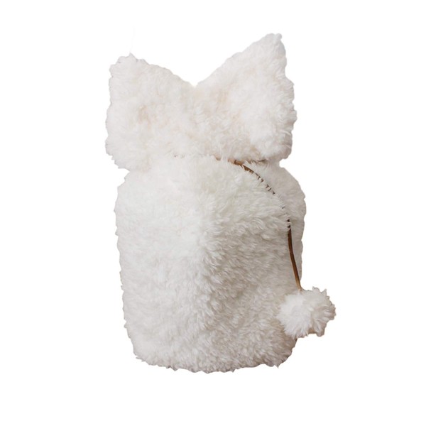Urn Cover, Single Item, Fuwamoko, 5 Inches, Ears and Tail, Boa Material, Bone Bag, Cover Bag (White)
