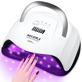 NAILGIRLS LED & UV Nail Light, 168 W, 42 LEDs, Gel Nail Light, UV Light, For Resin, Curing Light, High Power, Fast Curing, Professional Use, 4 Timer Settings, Industry Noticing, Low Heat Function, Compatible with All Gels, Both Hands and Feet, White