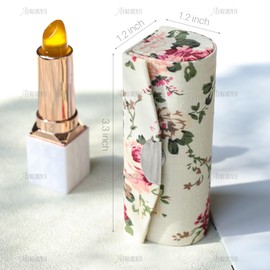 AUEAR, 4 Pack Floral Lipstick Case with Mirror for Purse Travel Holder