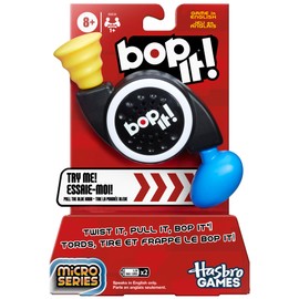 Hasbro Gaming Bop It! Micro Series Electronic Game for 1 or More Players, Classic Bop It! Gameplay in a Compact Size, Fun Party Game for Kids Ages 8+