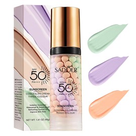 Xiuxixu Prebase 3 En 1 Para El Rostro Antes Del Maquillaje, Crema Solar Con Spf 50, Corrector De Color En Un Solo Paso, Difumina Imperfecciones,...   