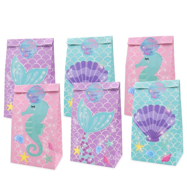 Yaaaaasss! Little Mermaid Party Favor Candy Bags Under the Sea Party Supplies Goodie Bags, Set of 24