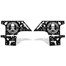 300 INC Vinyl Decal Wrap 2ND AMENDMENT for 2008-13 Chevy Silverado 1500/2500 Truck BLACK