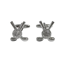 Kiola Designs Silver Toned Crossing Golf Club Cufflinks