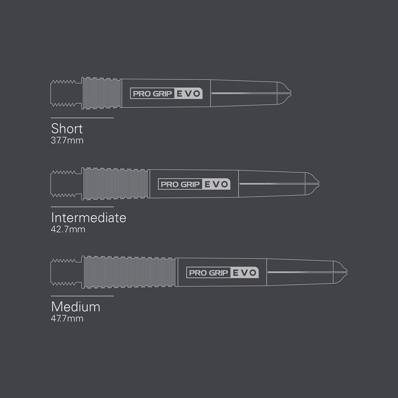 Target Darts Silver Pro Grip Evo Aluminium Dart Shafts Short