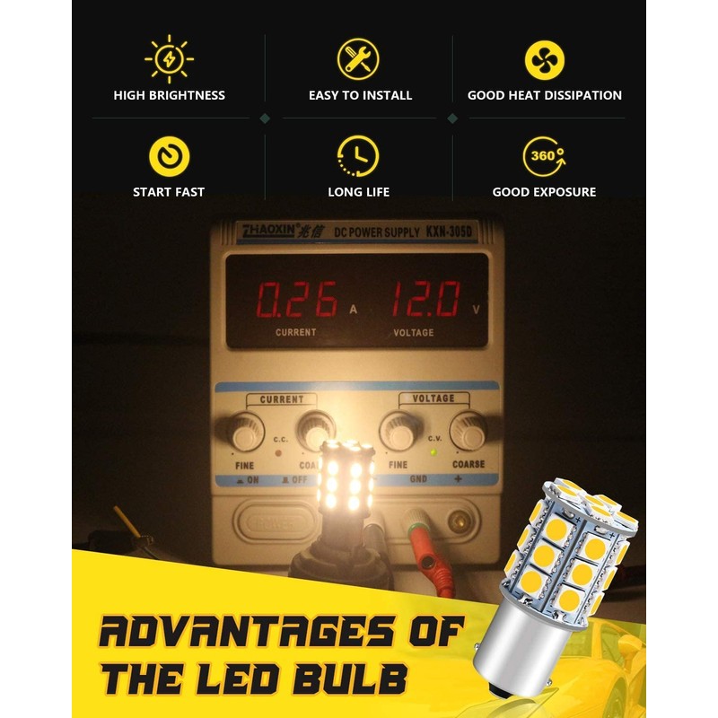 Qoope 1156 1141 LED Bulb Warm White Super Bright 1003