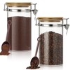 VZZNN 2 Pack Coffee Bean Storage Container with Airtight Bamboo
