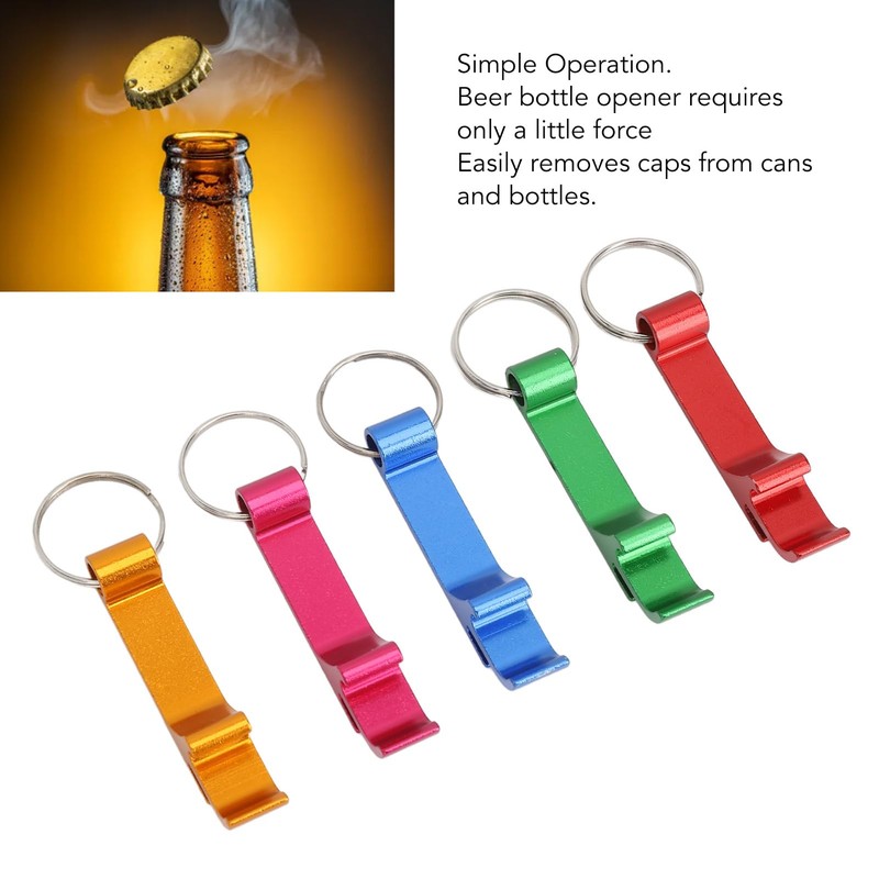 100PCS Colorful Aluminum Alloy Bottle Opener Keychain - Convenient and