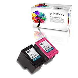 Printronic Remanufactured Ink Cartridge Replacement for HP 901 CC653AN CC656AN (1 Black 1 Color) 2 Pack