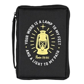 Dicksons Your Word is A Lamp - Psalm 119:105, Black/White 9.5 x 6.75 Inch Polyester Zipper Bible Case Cover