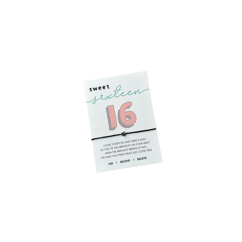 Sweet 16 gift | 16th birthday wish bracelet | Gift