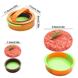 Eiflayn Burger Press, 3 Burger Meat Press, 4-in-1 Set, Burger Pattie Press, Burger Pattie Press for Best Hamburgers, Filled Burger Press, Suitable for Preparing All Types of Meatloaf