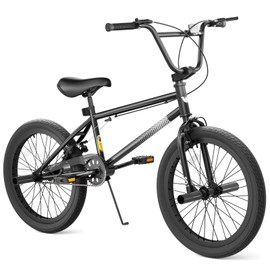 67i Boys BMX Bike 8-12 Years 18"/20" | 4 Steel Pegs, U-Brakes, Adjustable Seat & Hi-Ten Steel Frame | Lightweight 2.35" Tires for Park & Street Riding (20'' (with Pegs), Black)