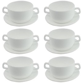 Soup Cup 32cl Restaurant White Stackable with Saucer (Choice of Quantity) Size 1 Piece