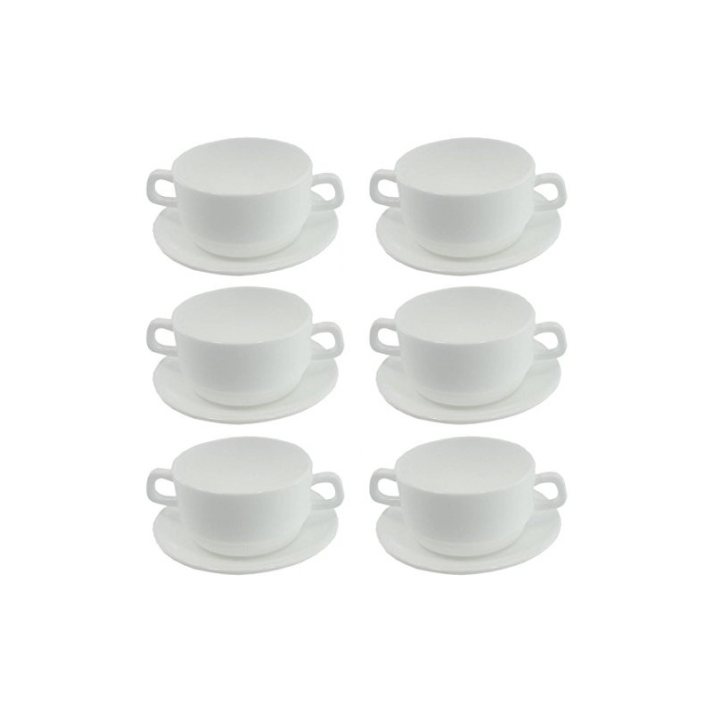 Soup Cup 32cl Restaurant White Stackable with Saucer (Choice of