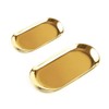 Set of 2pcs Gold Oval Tray Stainless Steel Cosmetics Jewelry