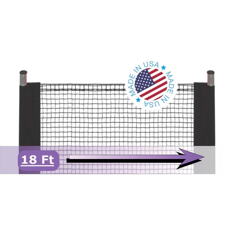 KidKusion Non-Retractable Driveway Safety Net, Black, 18' | Outdoor Barrier;