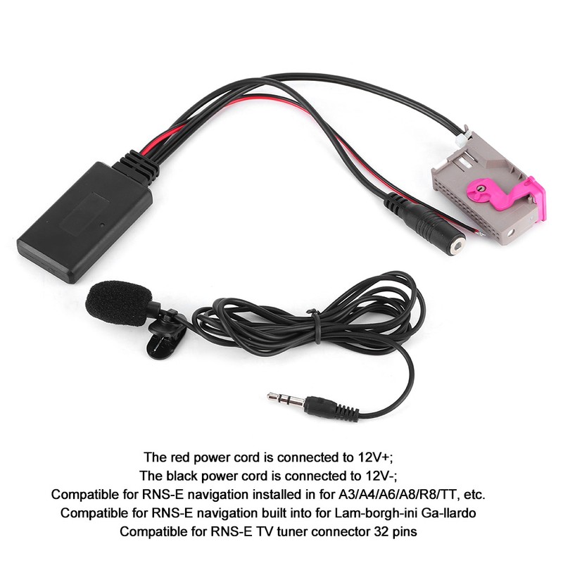 32Pin Bluetooth AUX Adapter Portable Car Stereo Audio Cable Connector