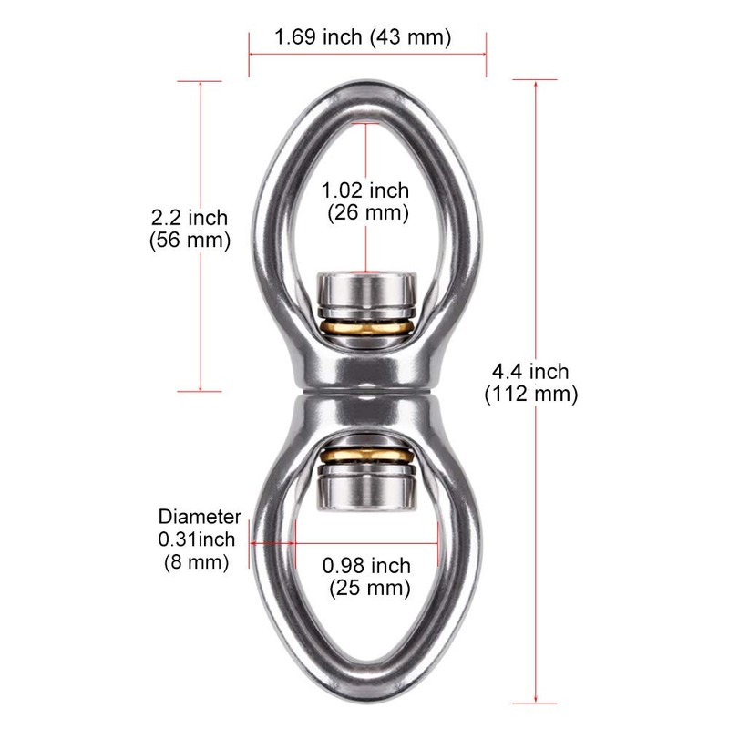 Dolibest Swing Swivel with 2 Bearing,Safest Rotational Device Hanging Accessory
