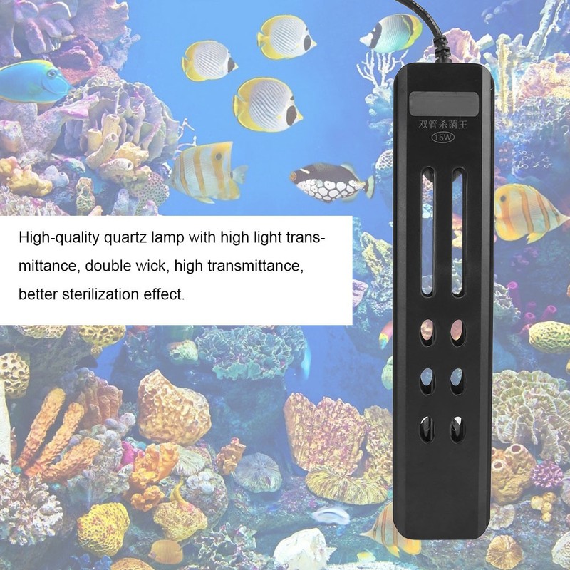 15W Aquarium Germicidal Light Coral Tank Sterilizing Lamp Submersible Bactericidal