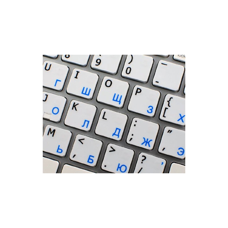 Russian Cyrillic - English Non-Transparent Keyboard Decals Black OR White