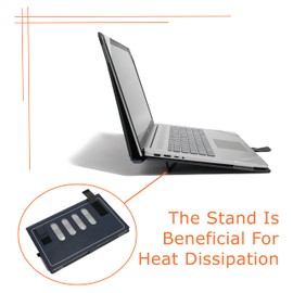 Honeymoon Protective Case Cover for 16 Inch IdeaPad Flex 5 Gen 7 & IdeaPad Pro 5i & IdeaPad Slim 5 / Slim 5i / Slim 5i Pro Gen 8/7/6 Series Laptop,Multi-Angle Stand with Heat-Vent,Black