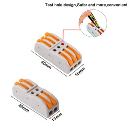 FULARR 30Pcs Premium SPL-2 / SPL-3 Lever-Nut Wire Connectors, Conductor Compact Wire Connectors, Quick Compact Splice Wire Conductors Cable Clamp Terminal Block Spring Connector
