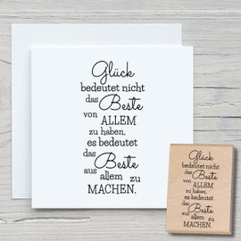 Newstamps Stamp Glück bedeutet nicht Motif Stamp Large Wooden & Rubber for Card Making, Wooden Stamps, Sayings, Sayings, Text Stamp, Lettering, Scrapbook, Textile Stamp, Decoration
