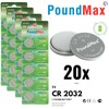 PoundMax CR 2032 Batteries 3v Lithium Coin Cell Battery Combo