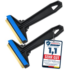 Car Ice Scraper Brass Blade - fast, easy & efficient - [ 2 Pack ] Brass Ice Scraper for Car - Ice Scrapers for Car Windshield Ice Scraper - Original Murska from Europe - for Winter - A054-2 Black Blue