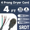 EP - Cable secador de 4 clavijas, 1.2 m 10/4