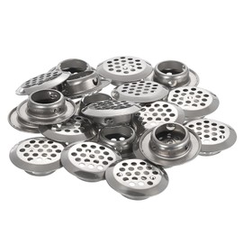 sourcing map Pack of 20 Round Ventilation Grille, 19 mm Stainless Steel Mesh Hole, Round Soffit Ventilation Grille for TV Cabinet, Wardrobe, Silver