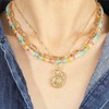 Multilayered Beaded Shell Necklace for Women, Bohemian Colorful Glass Beads