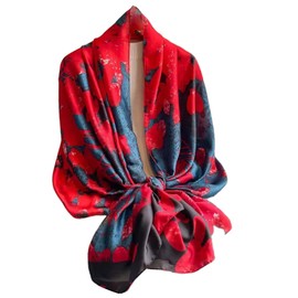 FAIRYGATE Damen Schal Seidentuch Halstuch Seide Tücher Große Seidentücher Elegant Stola Schals für Haar Kopftuch Weiches Seidenschal Seiden Tuch für Frauen 98026