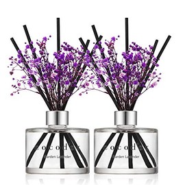Cocod'or Preserved Real Flower Reed Diffuser / Garden Lavender / 6.7oz(200ml) / 2 Pack / Reed Diffuser Set, Oil Diffuser & Reed Diffuser Sticks, Home Decor & Office