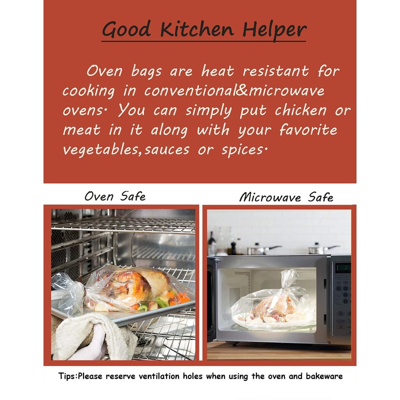 20Counts Oven Roasting Bags, Cooking Roasting Bags for Meats Chicken