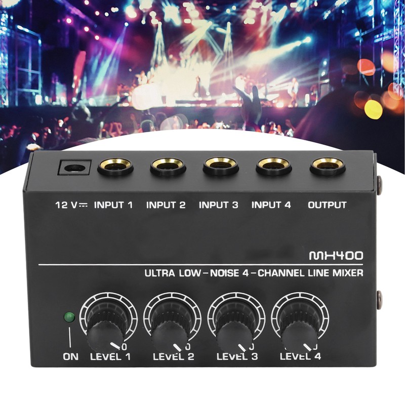 4 Channel Mixer Black Ultra Low Noise 4 Channel Compact