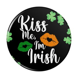 St. Patrick's Day Kiss Me I'm Irish Kitchen Refrigerator Locker Button Magnet - 1" Diameter