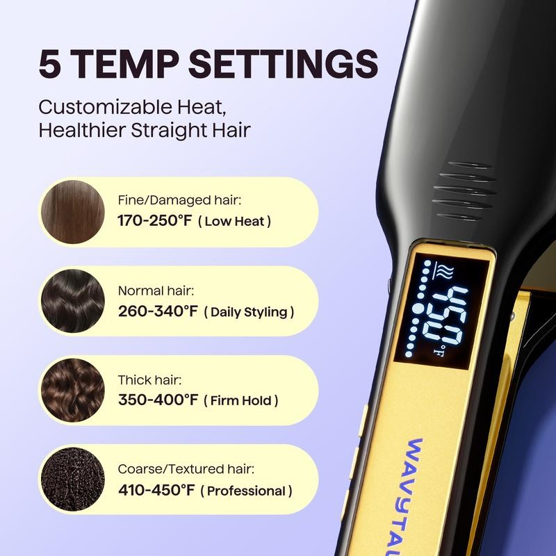 Wavytalk Hair Straightener 1.75 Inch for Effortless Straightening