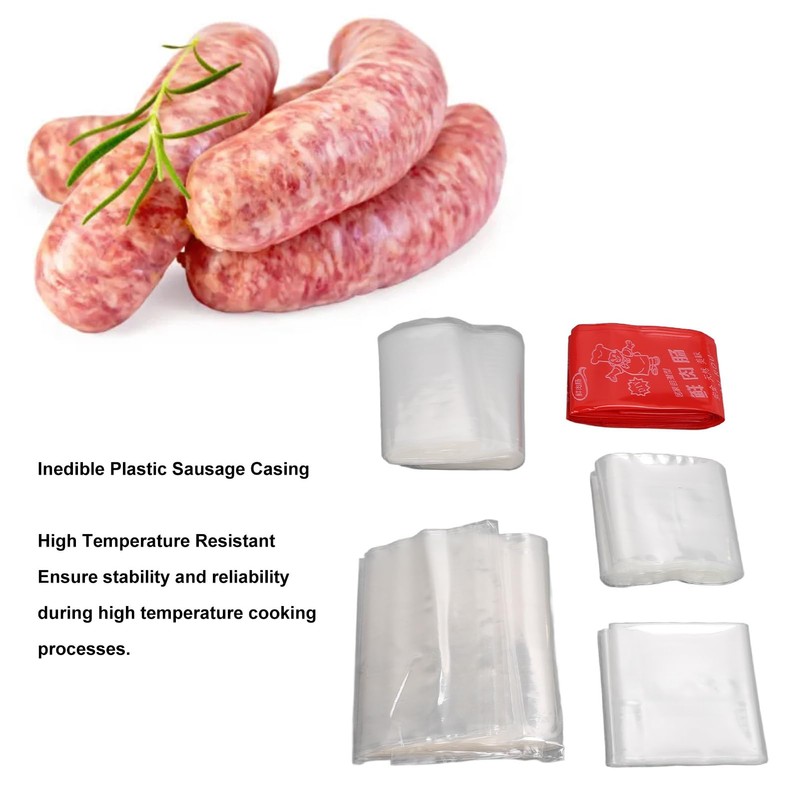 5 Packs Plastic Sausage Casings High Temperature Food Grade Inedible